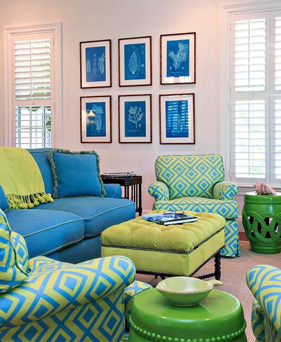 Analogous Colors- Blue, Green, and Blue-Green for Interior Decor