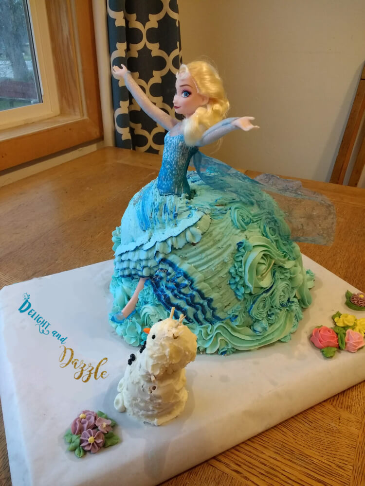 Frozen Cake Or Elsa Doll Cake How To Delight Dazzle